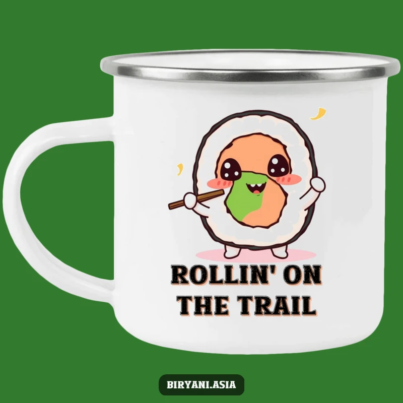 Funny Sushi Roll Juggling Camping Mug: Adventure Skills, a Hilarious Outdoor Gift