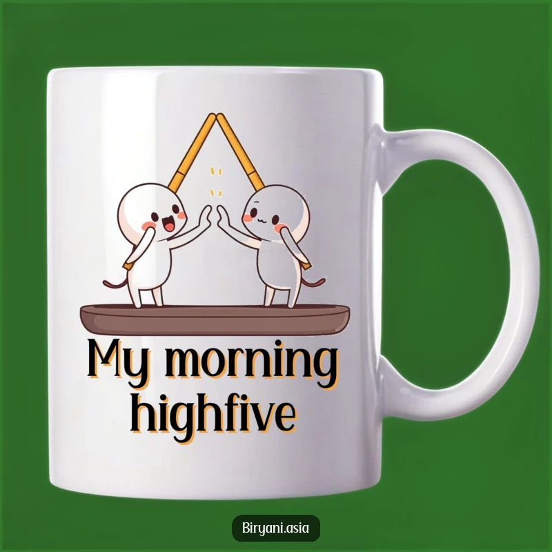 Funny Chopsticks High-Five Mug: Playful Food Utensil Gift for Mealtime Fun