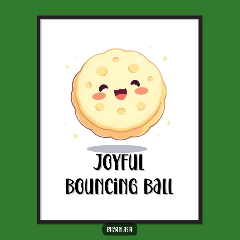 Funny Bouncing Mooncake Digital Art: Instant Playful Dessert Charm for Your Walls