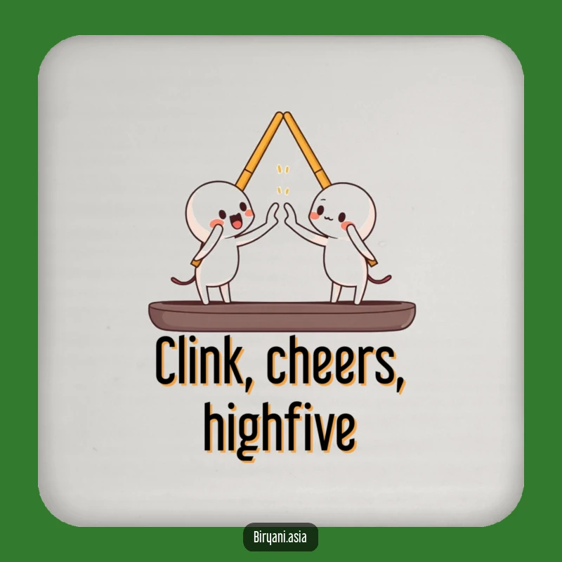 Funny Chopsticks High-Five Coaster: Protect Surfaces with Playful Mealtime Fun