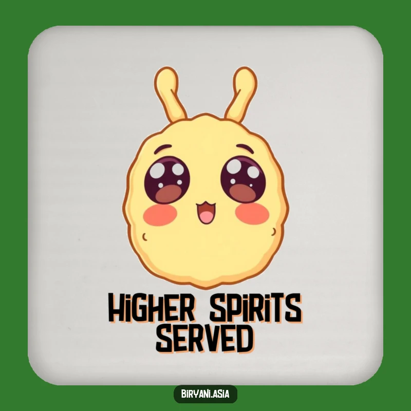 Funny Surprised Tempura Coaster: Protect Surfaces with Floating Foodie Fun