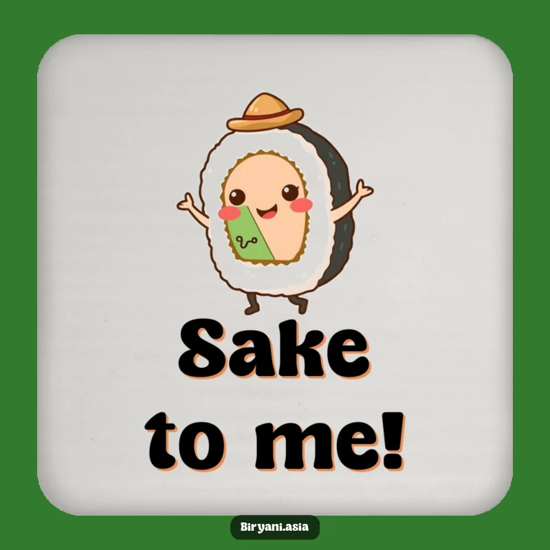 Funny Sushi Tap Dancer Coaster - Protect Surfaces Hat Roll Fun