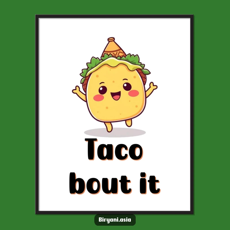 Funny Taco Bouncer Poster - Vibrant Sombrero Food Art Print