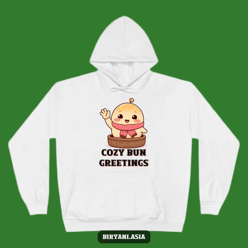 Cozy Funny Happy Steamed Bun Hoodie: Warmth and Waving Fun for Chilly Days