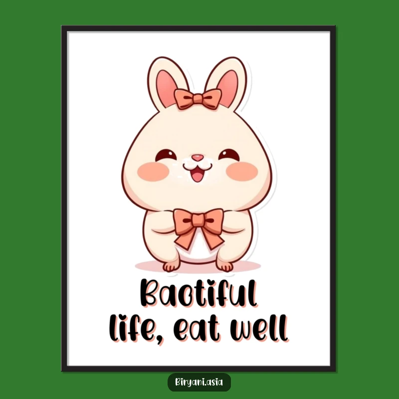 Free Printable Wall Art: Bowing Bao Bun Funny Downloadable Decor for Cozy Kitchens