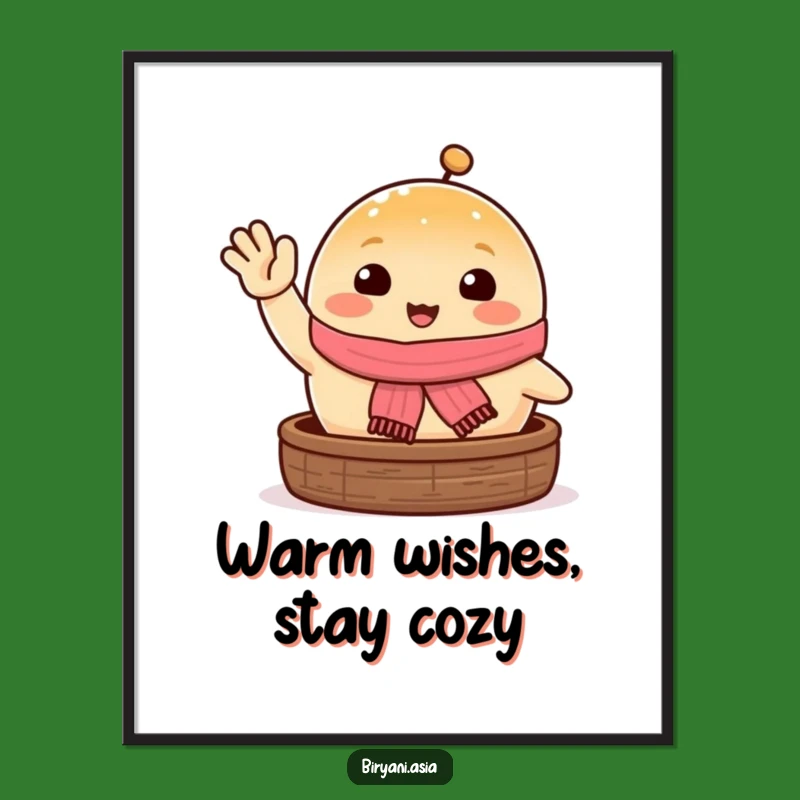 Funny Free Printable Wall Art: Steamed Bun Waving