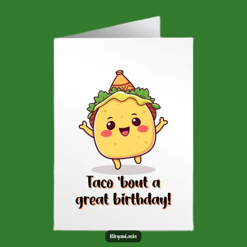 Free Printable Birthday Card: Bouncing Taco Funny Downloadable Gift for Fiesta Lovers