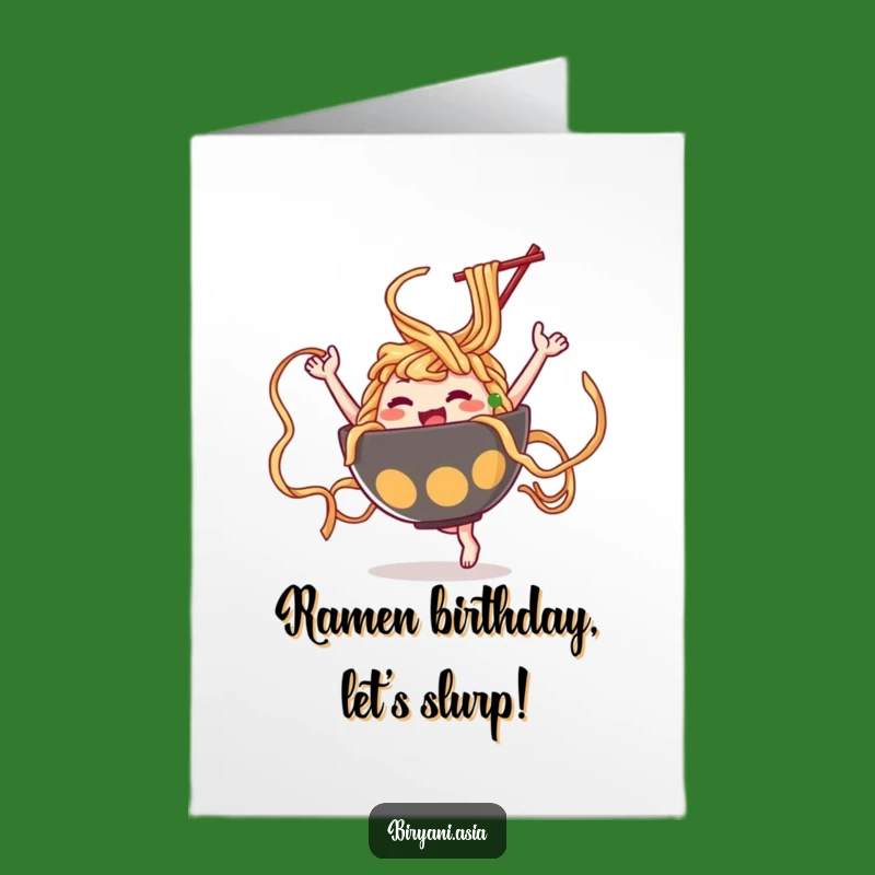 Free Printable Ramen Birthday Card: Noodle Twirling Fun Downloadable Gift