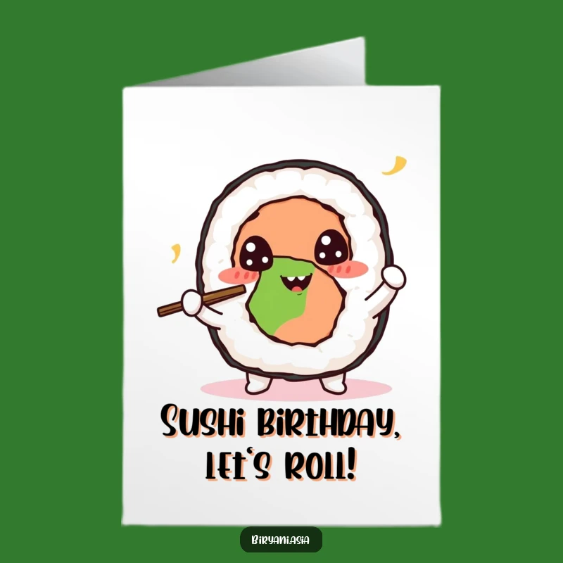 Free Printable Sushi Birthday Card: Juggling Fun Downloadable Gift with Happy Vibes