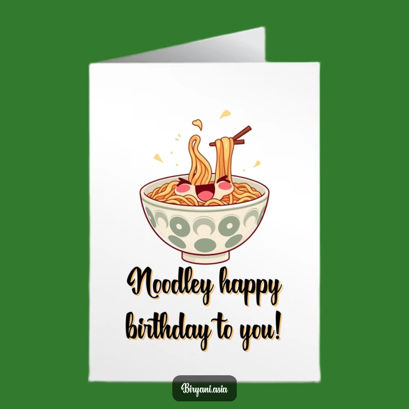 Free Printable Birthday Card: Juggling Ramen Funny Downloadable Gift for Noodle Lovers
