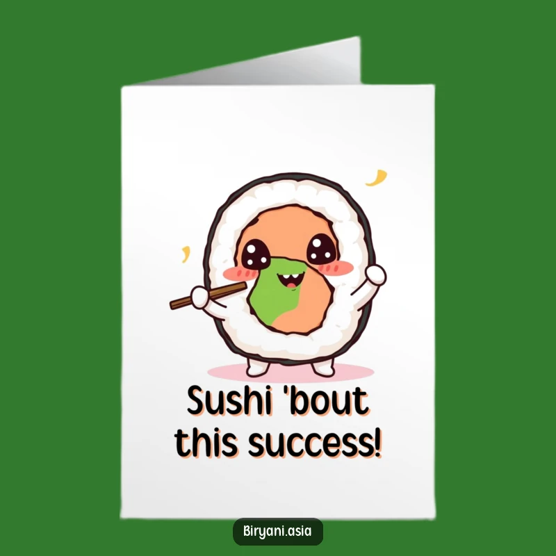 Free Printable Sushi Congrats Card: Juggling Chopsticks Downloadable for Big Wins