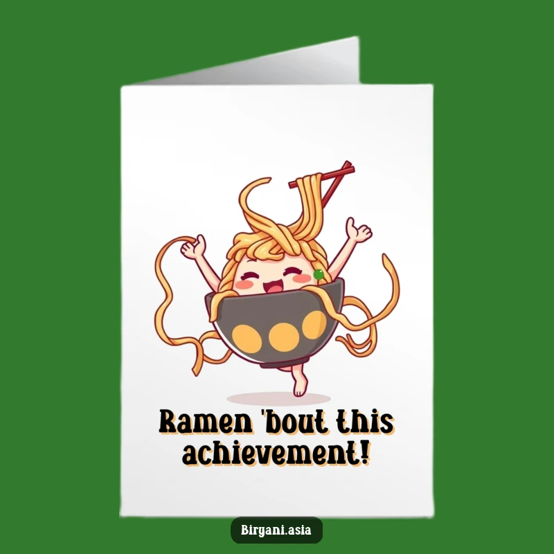 Free Printable Ramen Congrats Card: Noodle Twirling Celebration Downloadable Gift