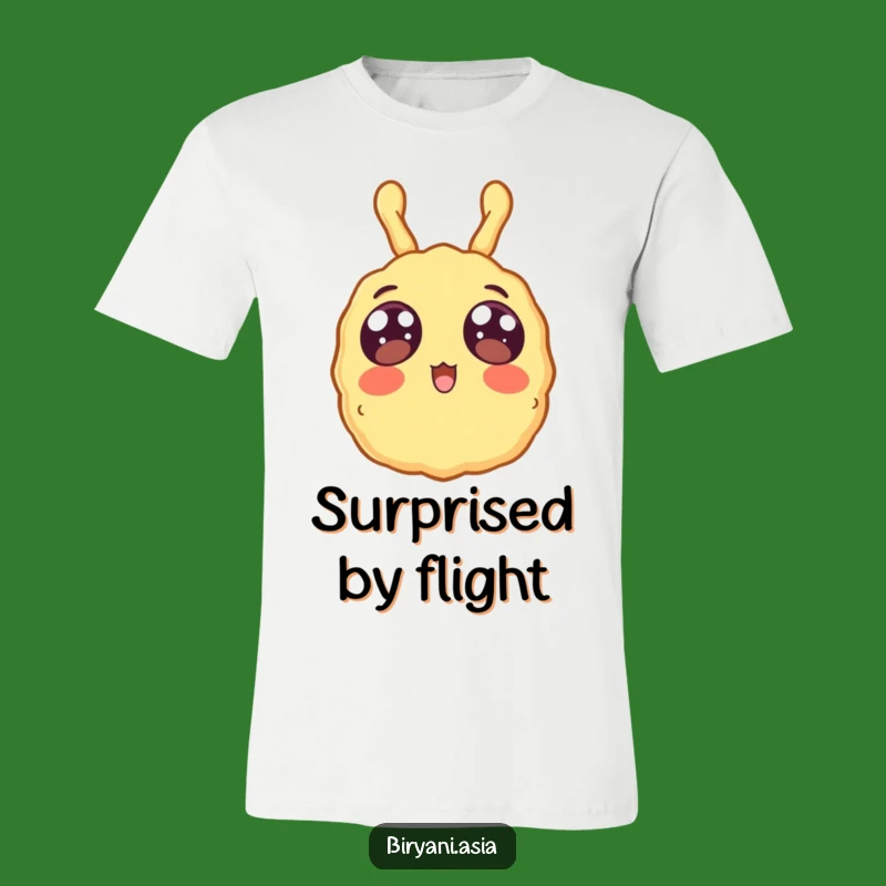 Funny Surprised Tempura T-Shirt: Wearable Wonder of Floating Fried Food Fun