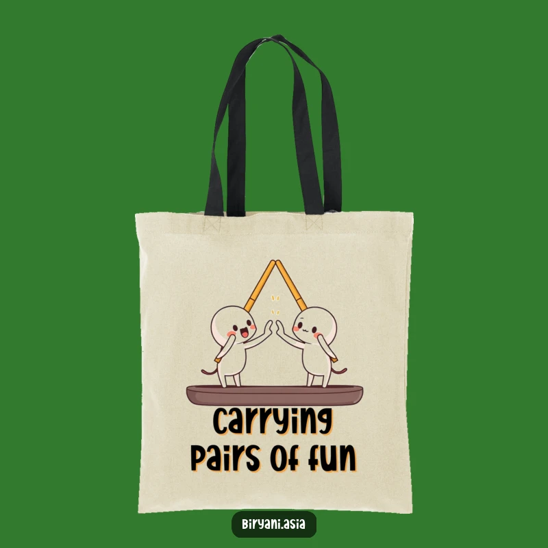 Funny Chopsticks High-Five Tote Bag: Carry Your Essentials with Playful Flair